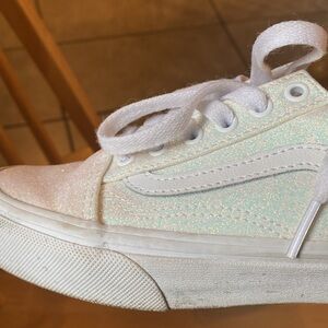 Vans white sparkles girls size 1